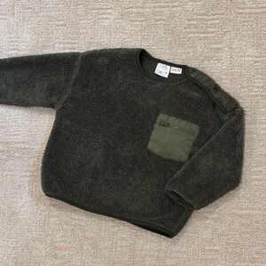 Olive green Zara fleece pullover